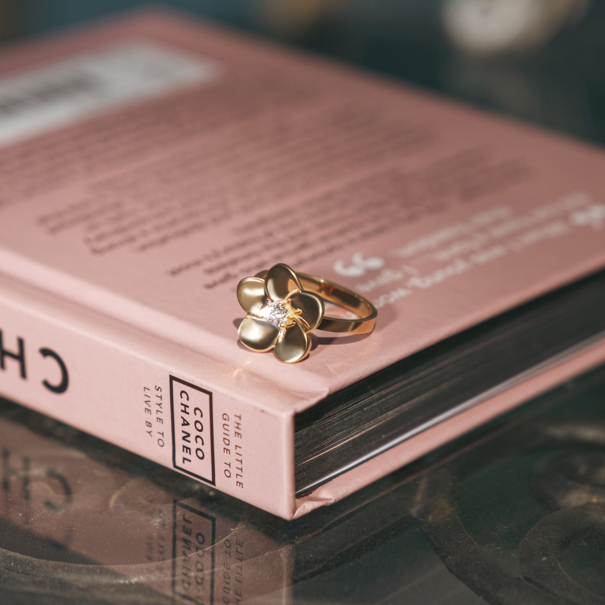 Golden Blossom Gemstone Ring