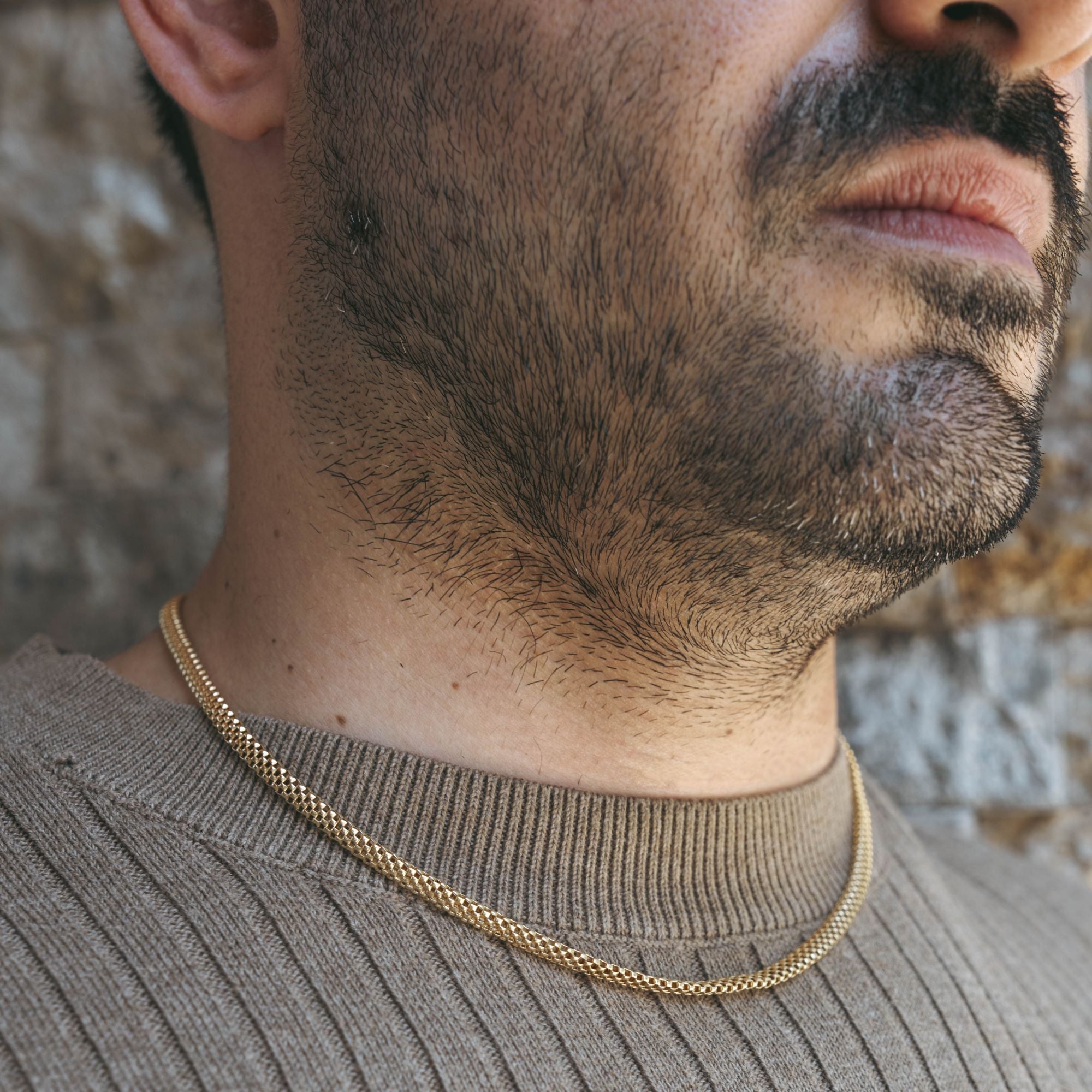 Thick Popcorn Link Chain Necklace