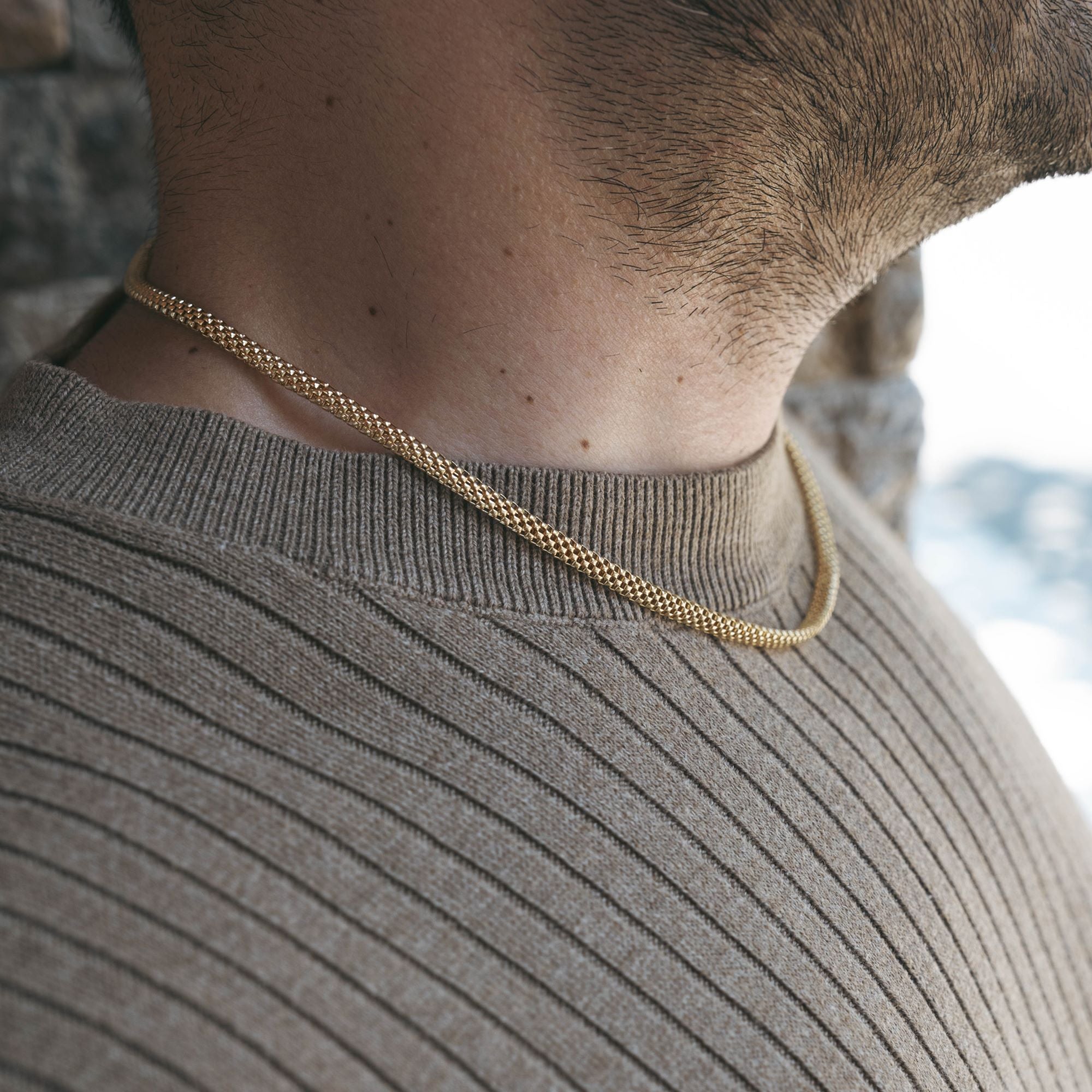 Thick Popcorn Link Chain Necklace