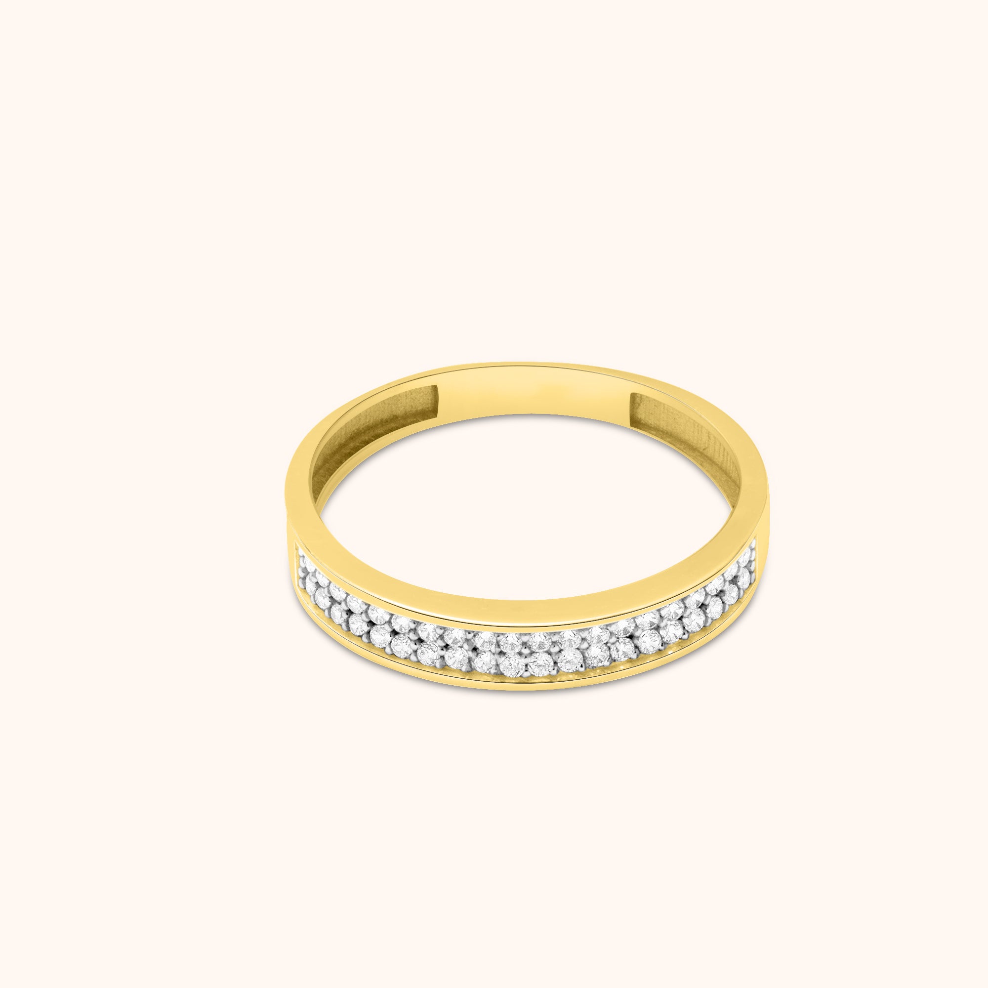 Pavé Zircon Half Eternity Gold Ring