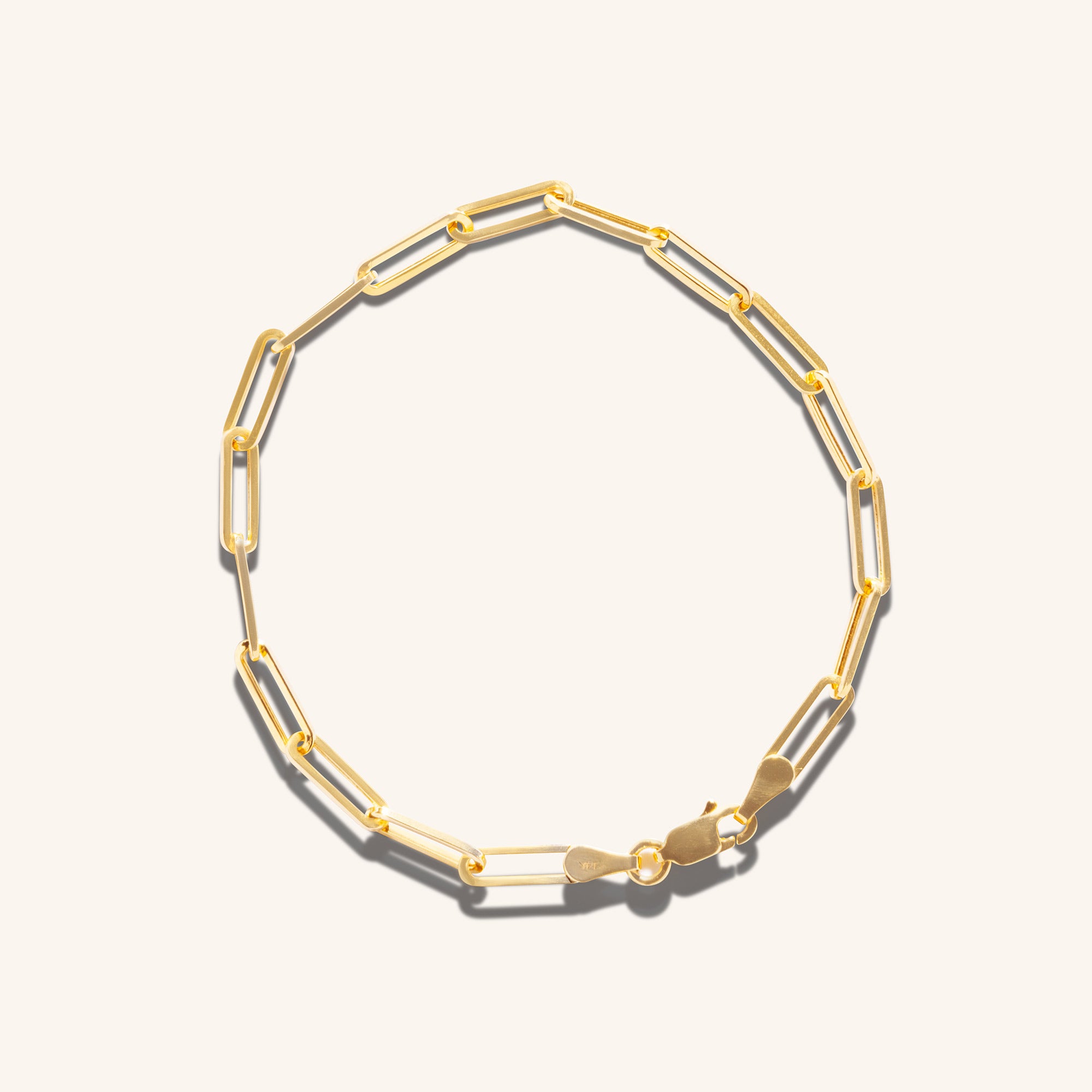 Paperclip Chain Gold Bracelet