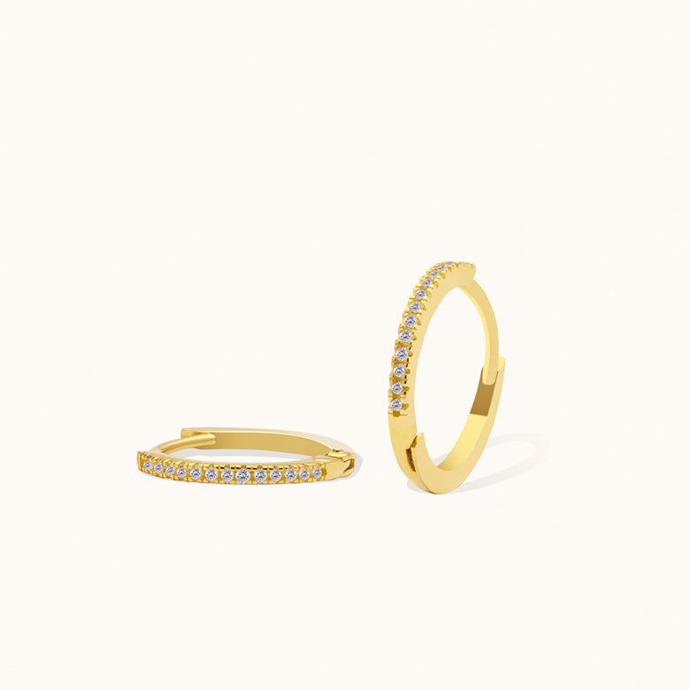 Gemstone Gold Hoop Earrings for Women