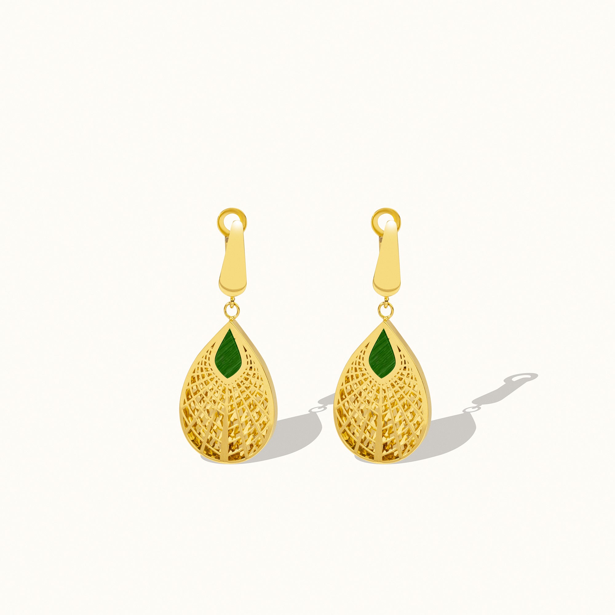 Golden Leaf Drop Earrings