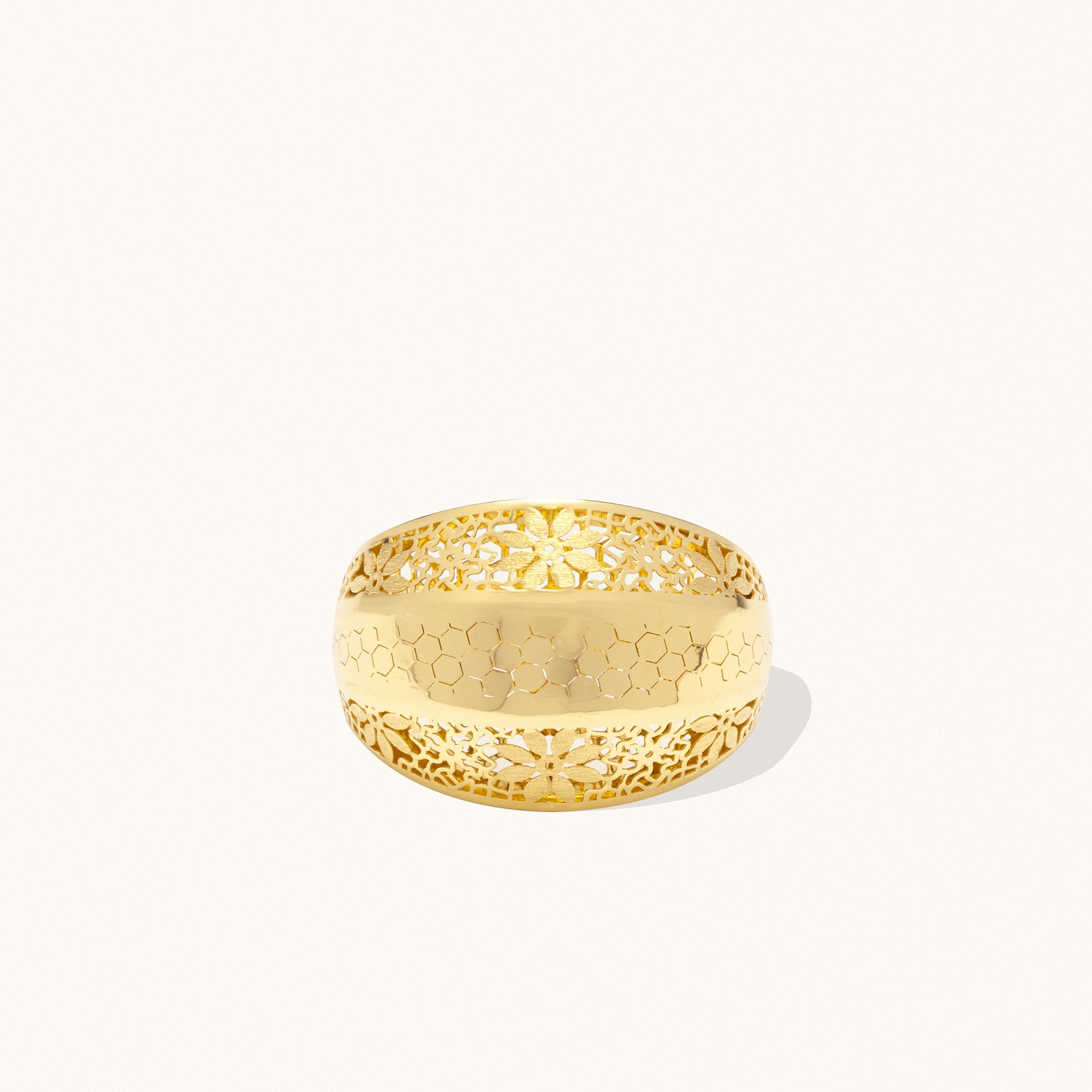 Honeycomb Bloom Gold Ring