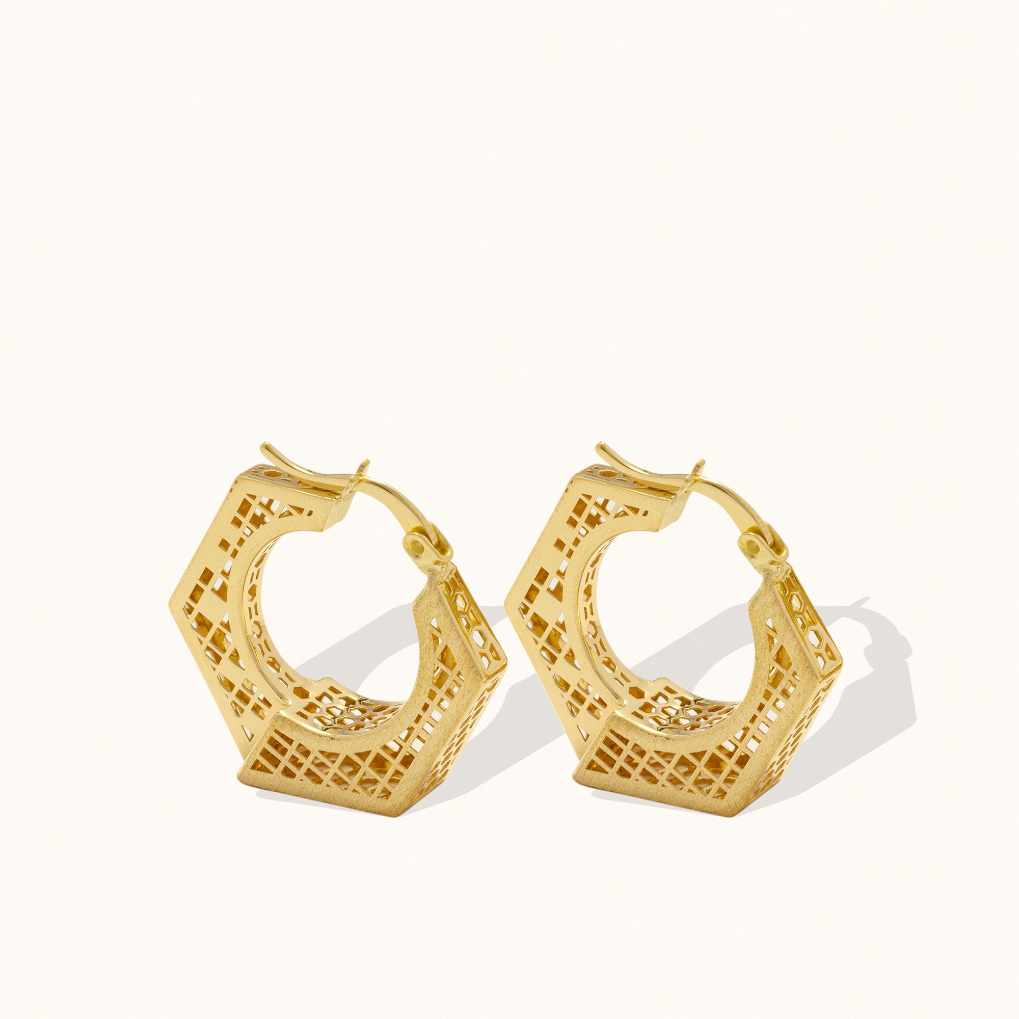 Chunky Geometric Hoop Gold Earrings