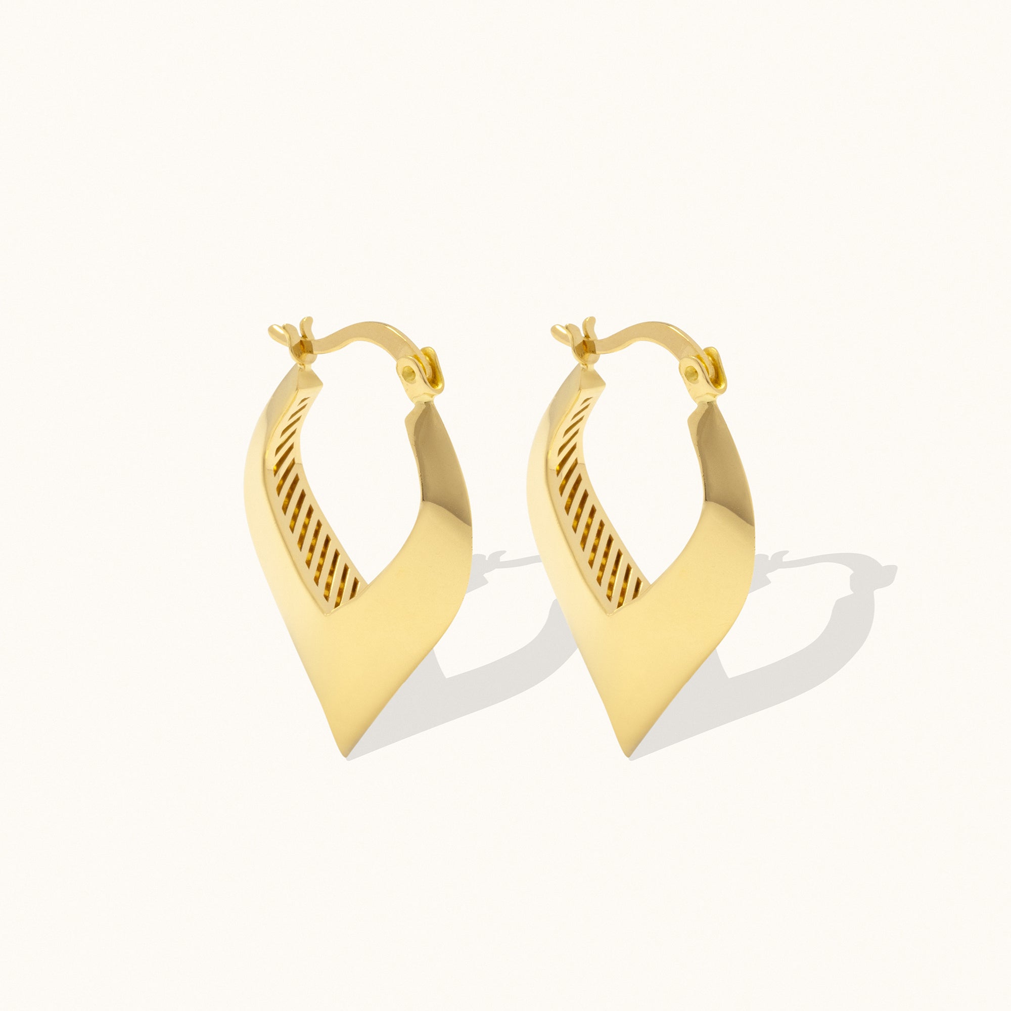 Hollow Leaf Gold Earrings