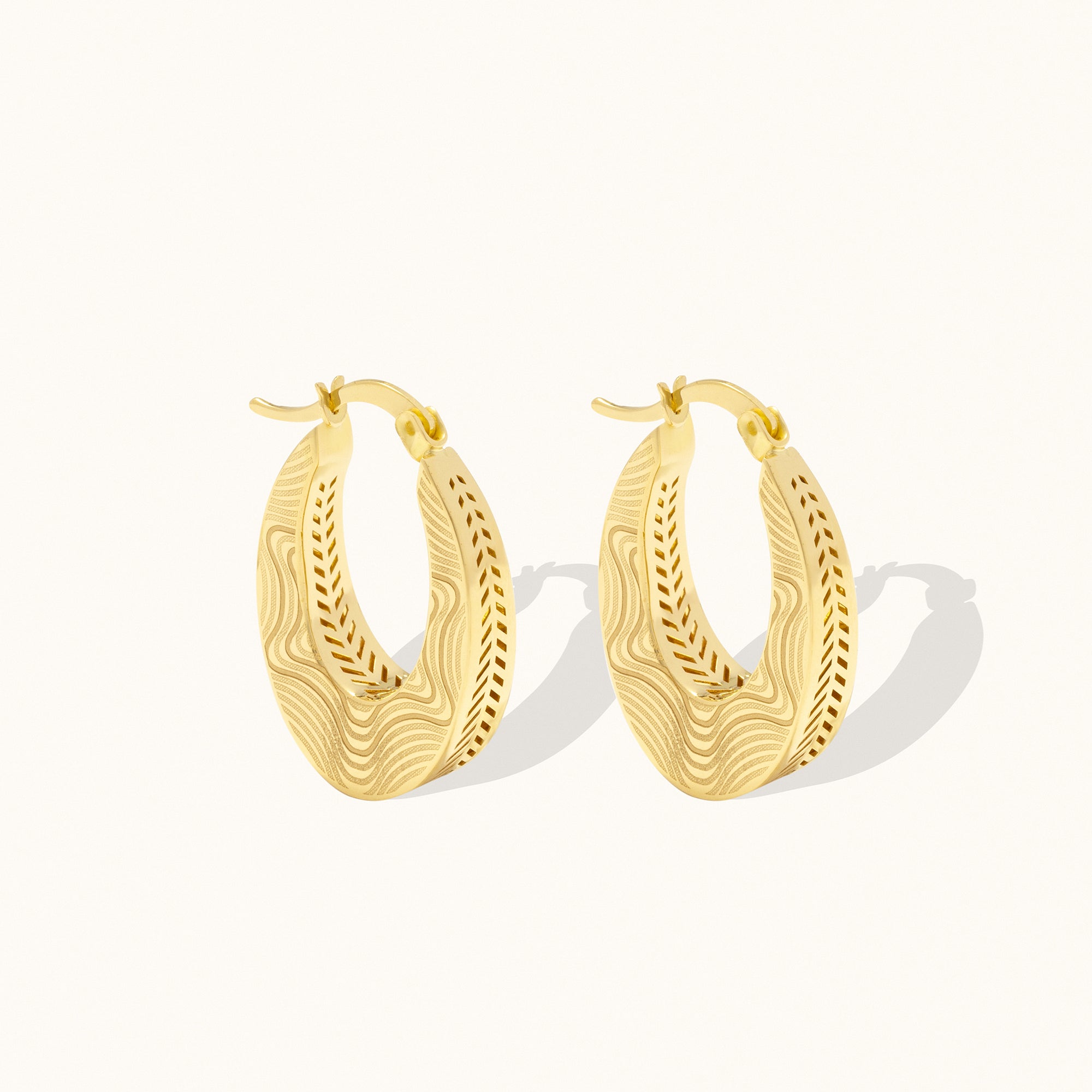 Blob Hoop Gold Earrings