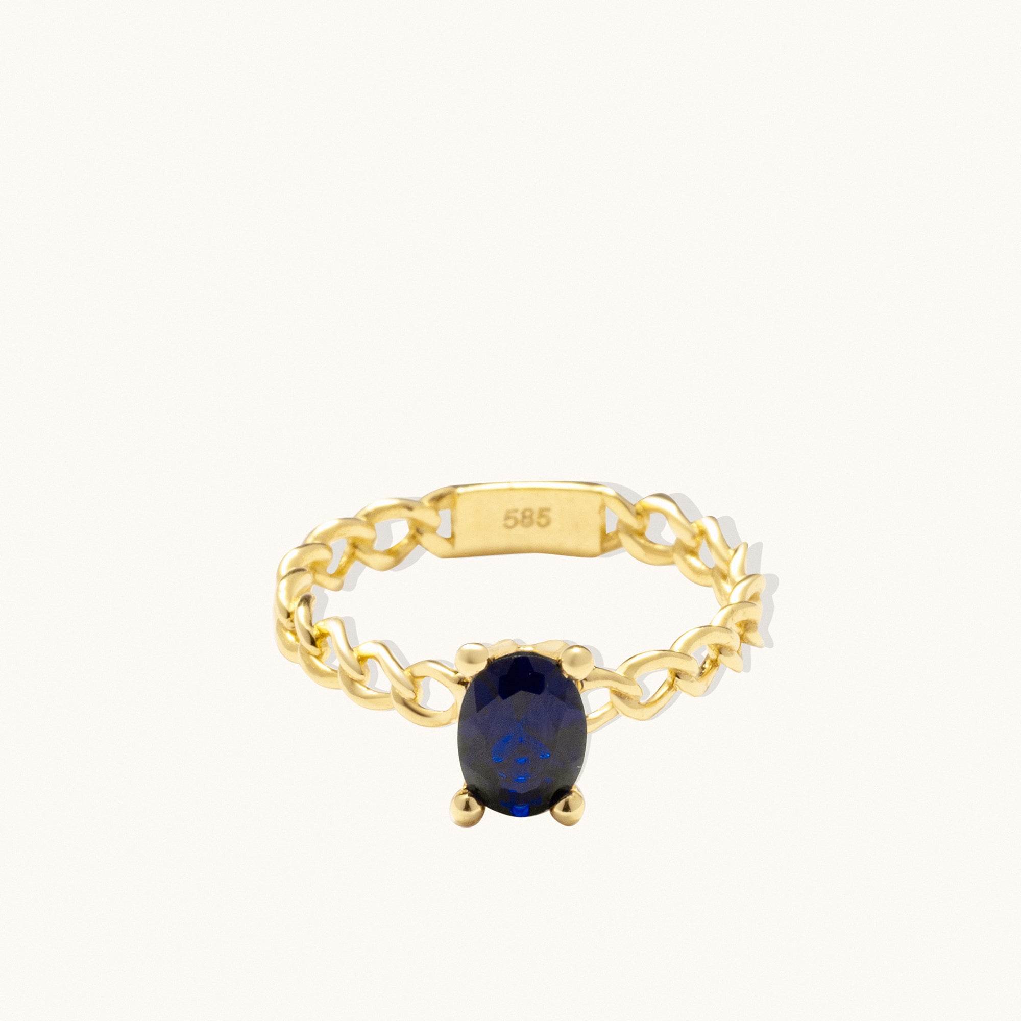 Gemstone Chain Gold Ring