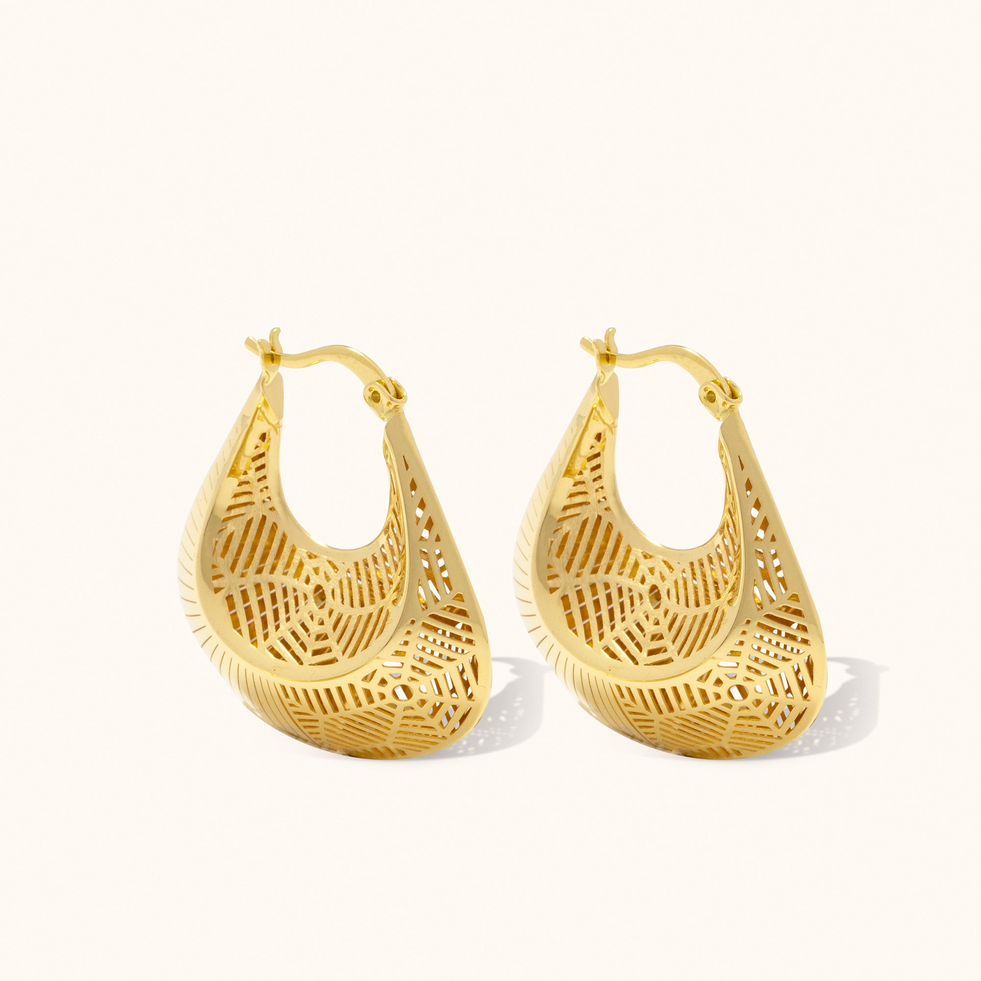 Cosmic Universe Hoop Gold Earrings