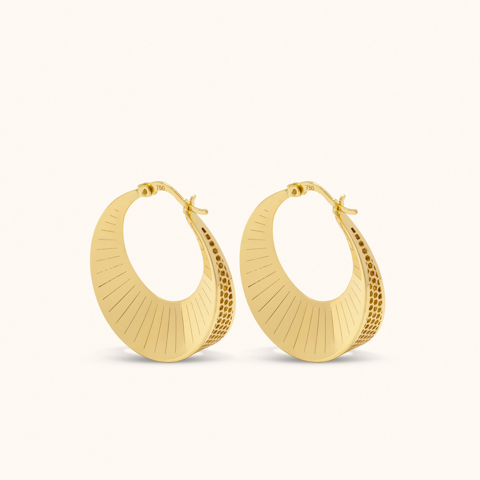 Sunburst Hoop Gold Earrings