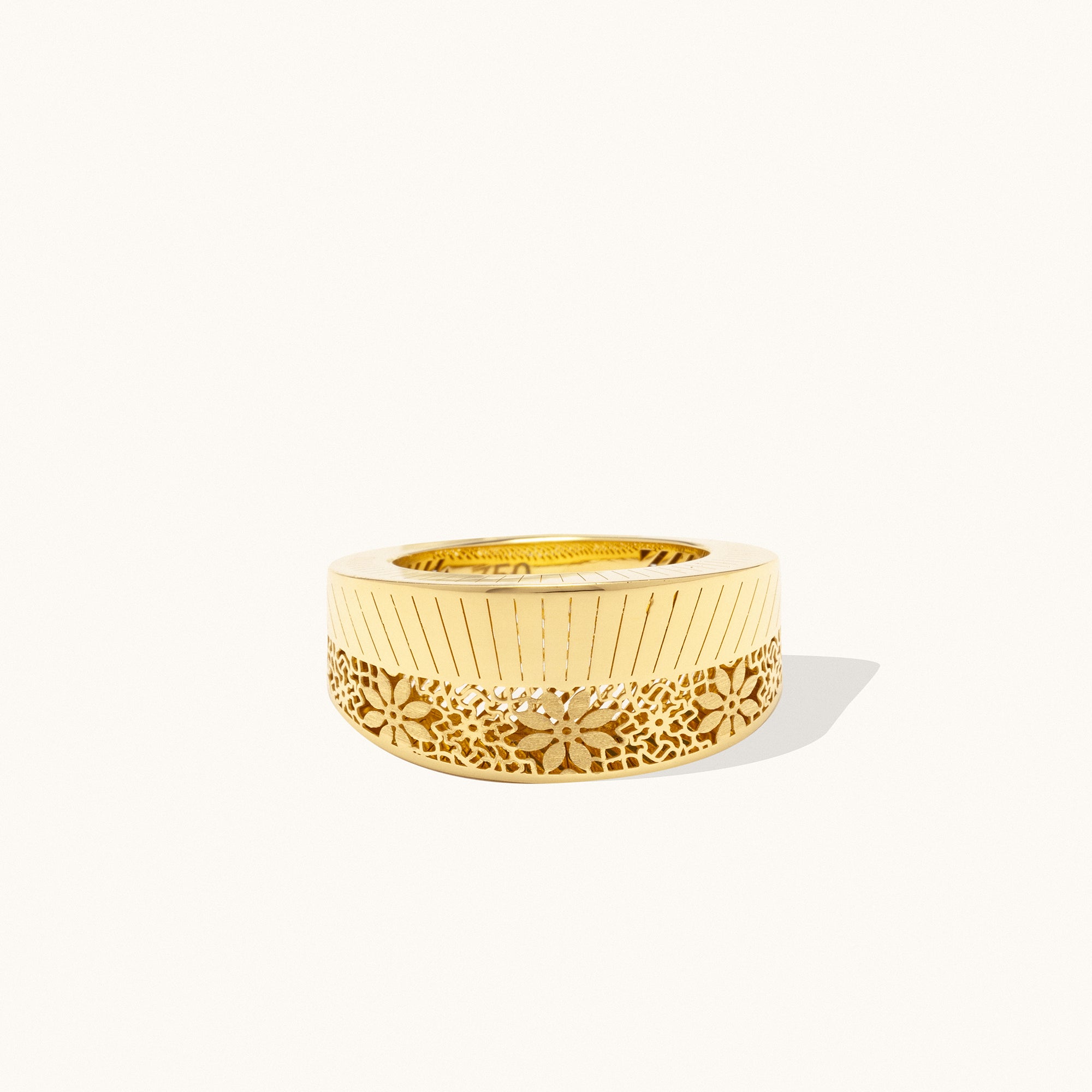 Floral Sunburst Gold Ring