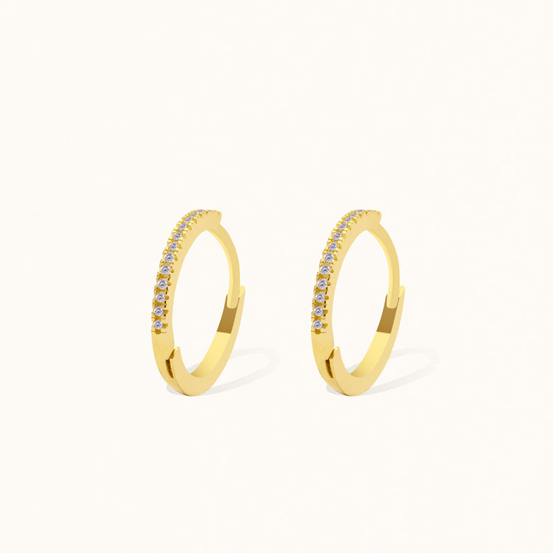 Gemstone Gold Hoop Earrings