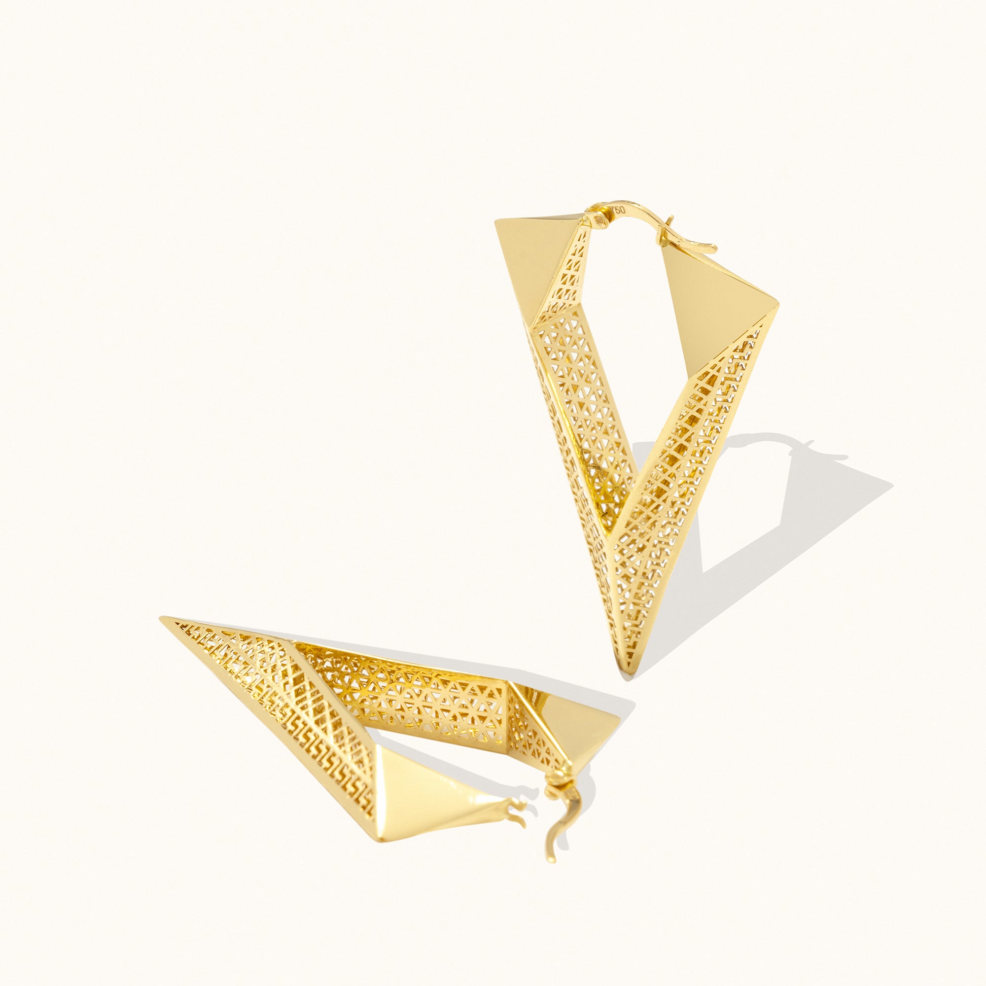 Prism Hoop Gold Earrings