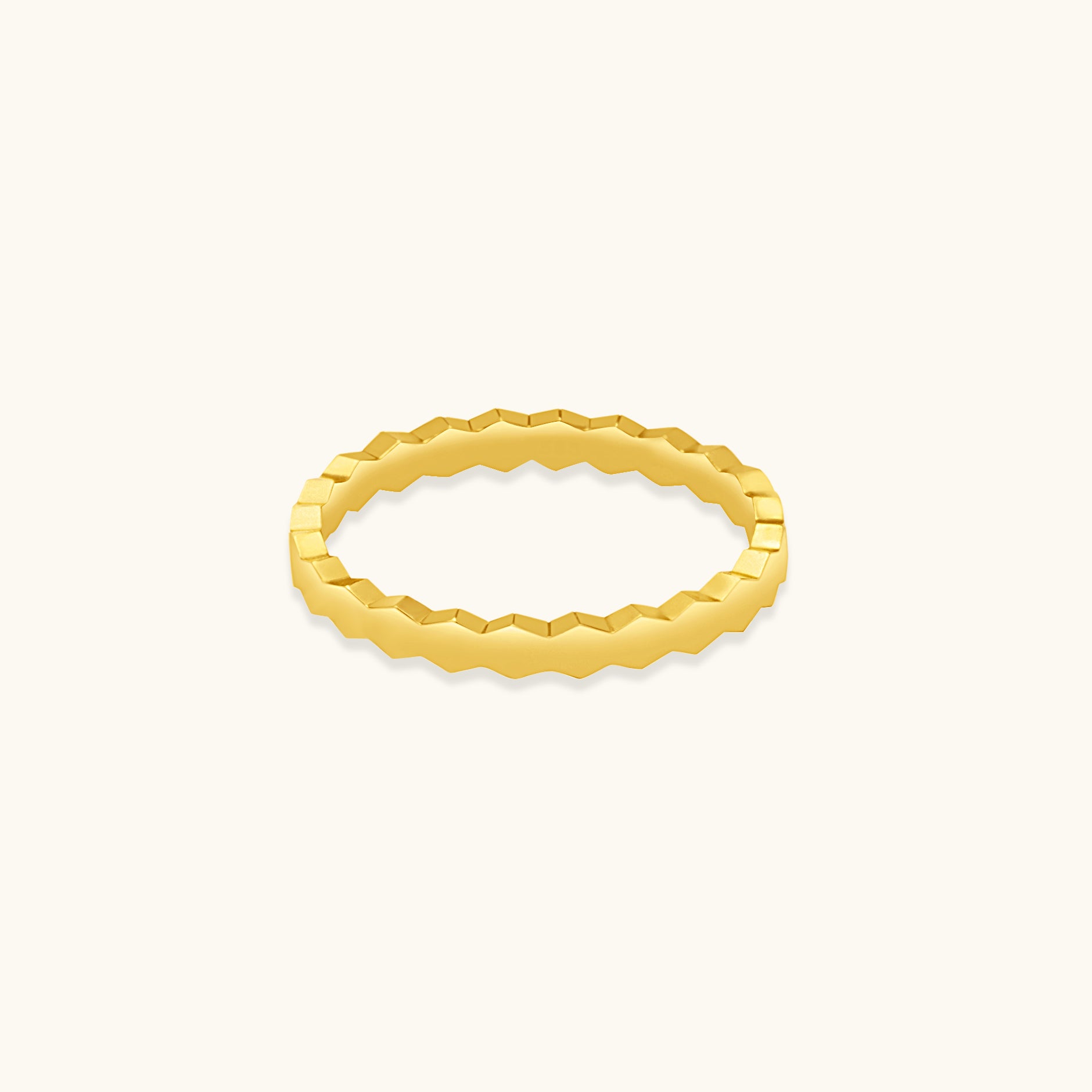 Honeycomb Wave Gold Ring