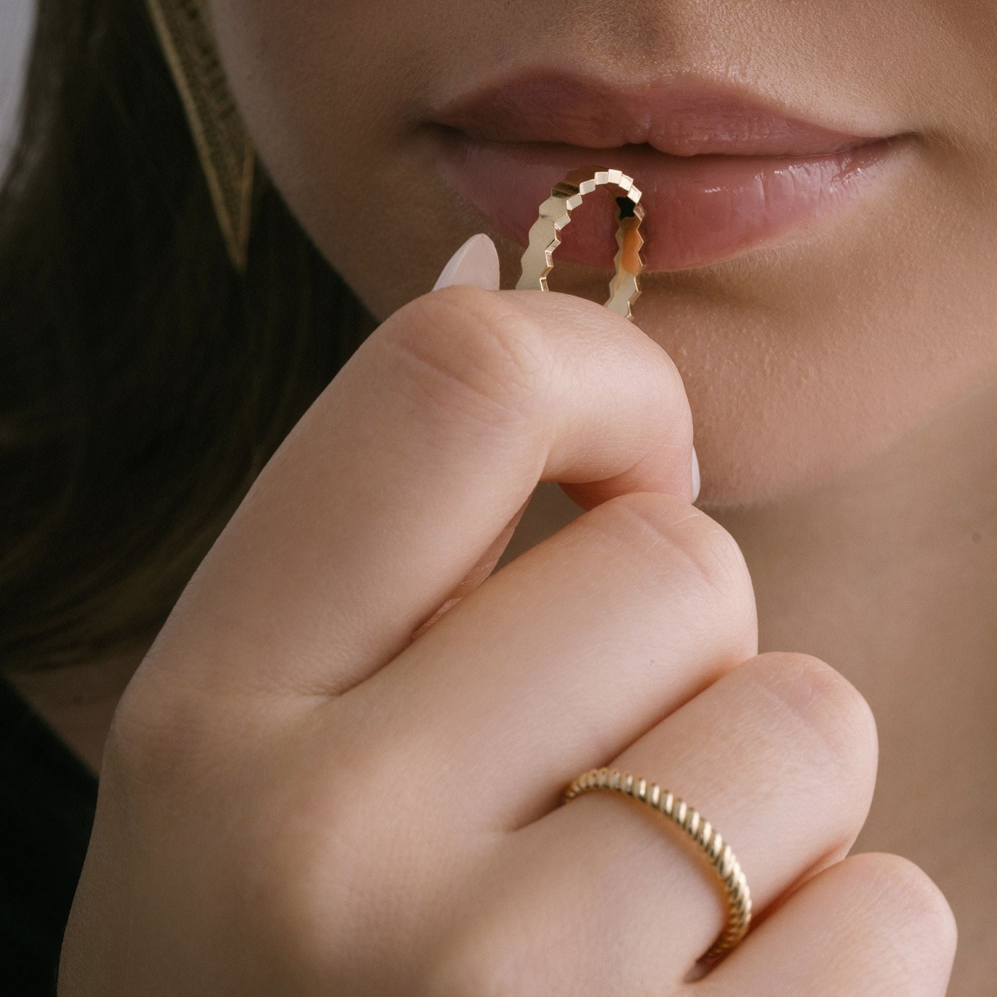 Honeycomb Gold Ring