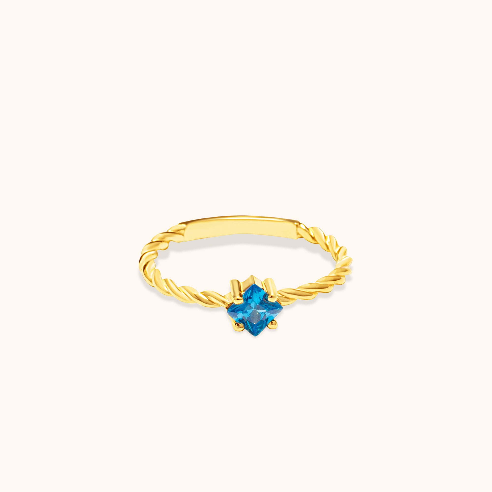 Blue Ocean Topaz Gemstone Gold Ring