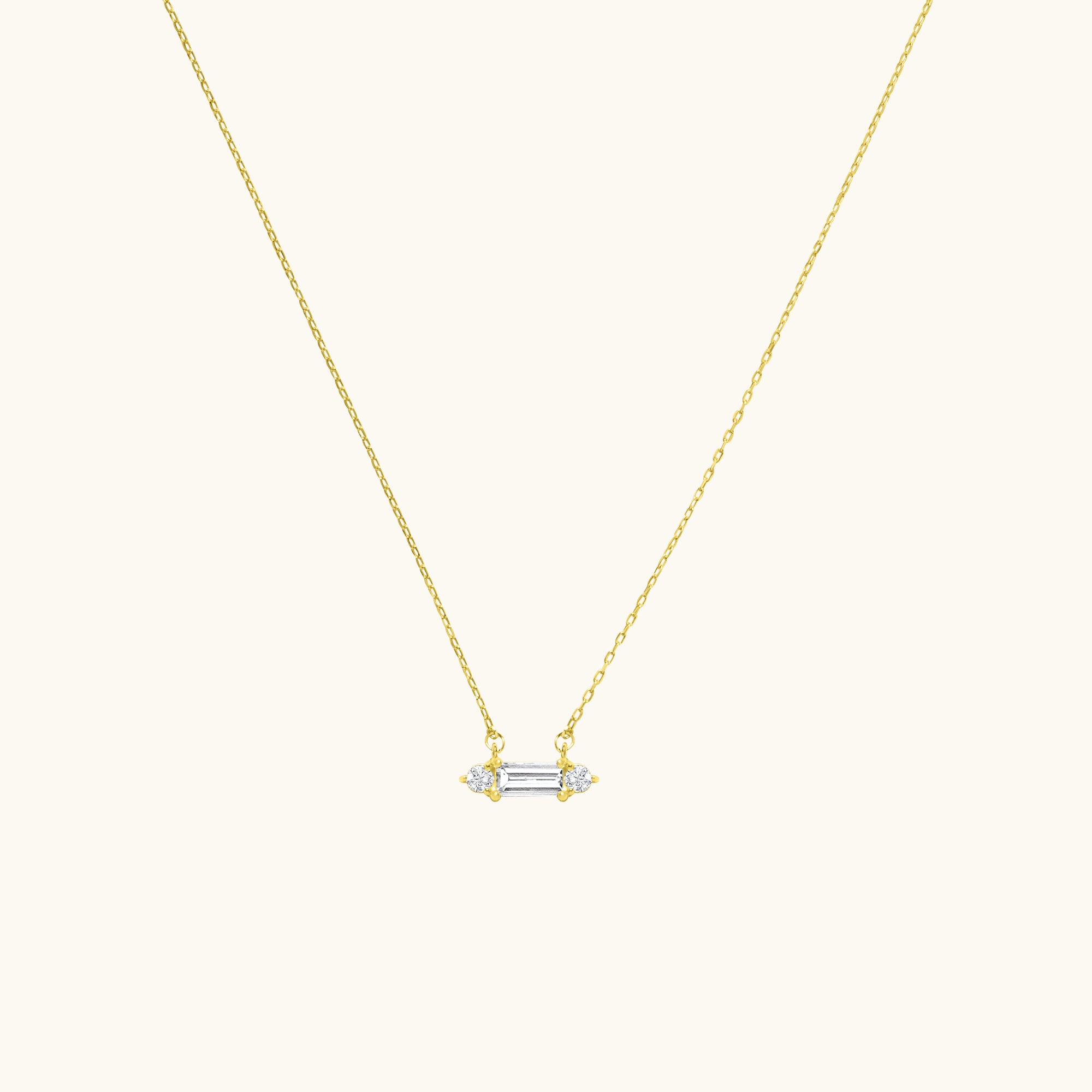 Gemstone Bar Gold Necklace