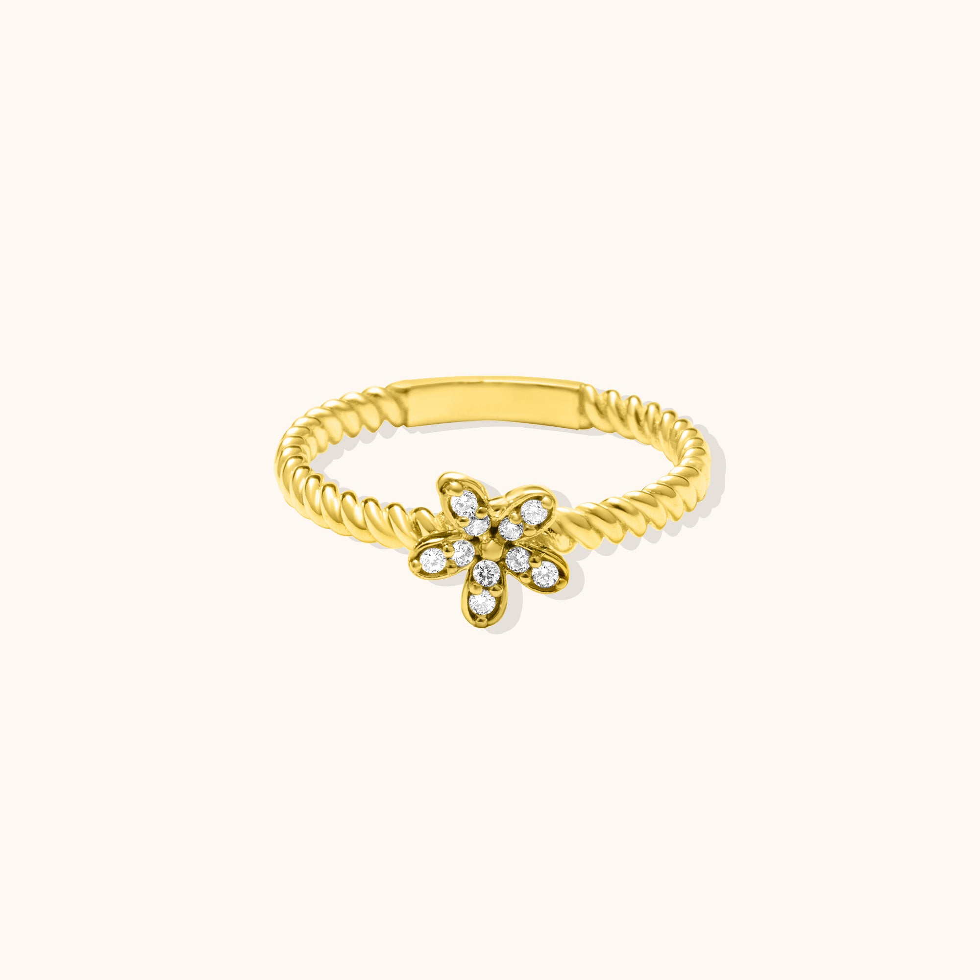 Daisy Cluster Pavé Gold Ring