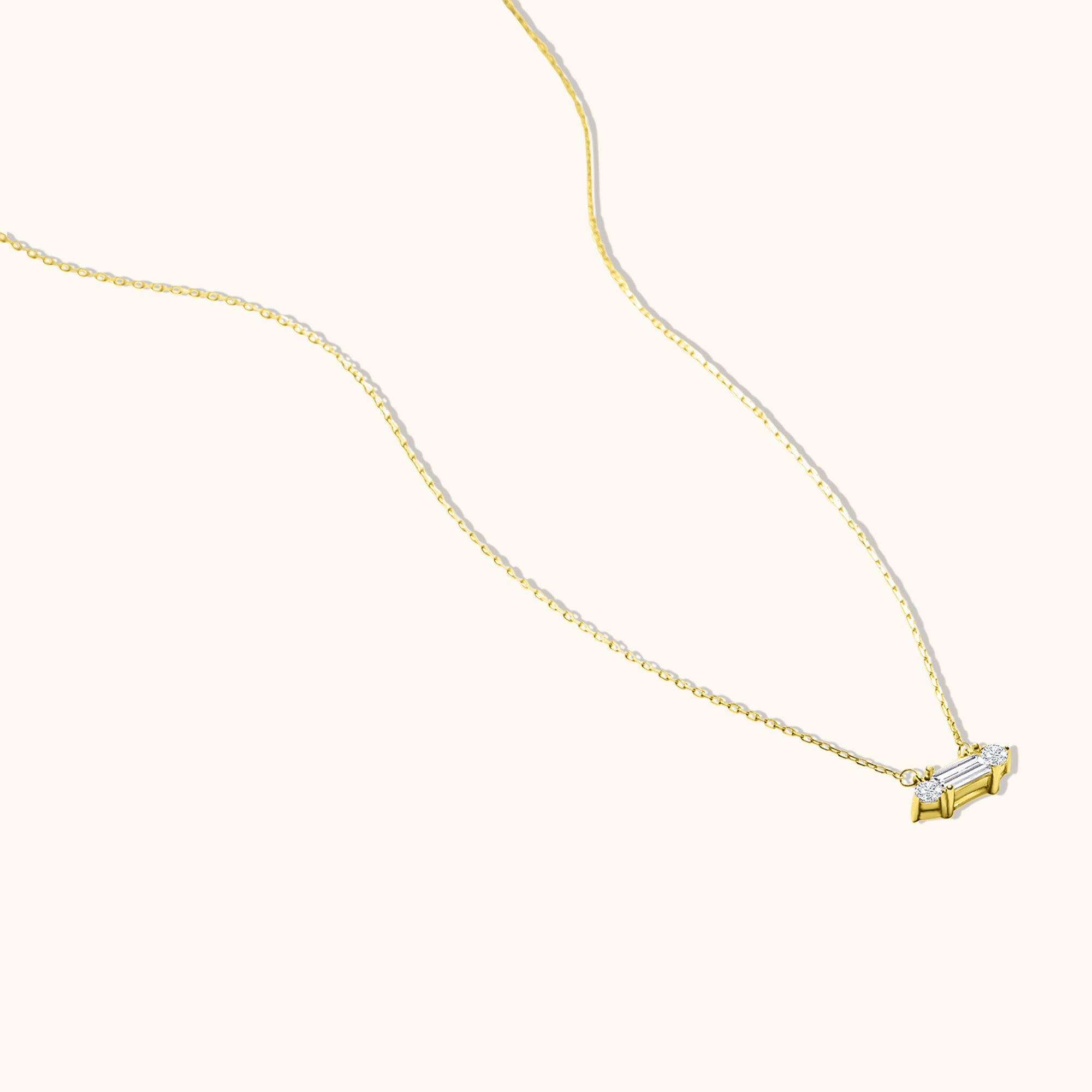 Gemstone Bar Gold Necklace for Women