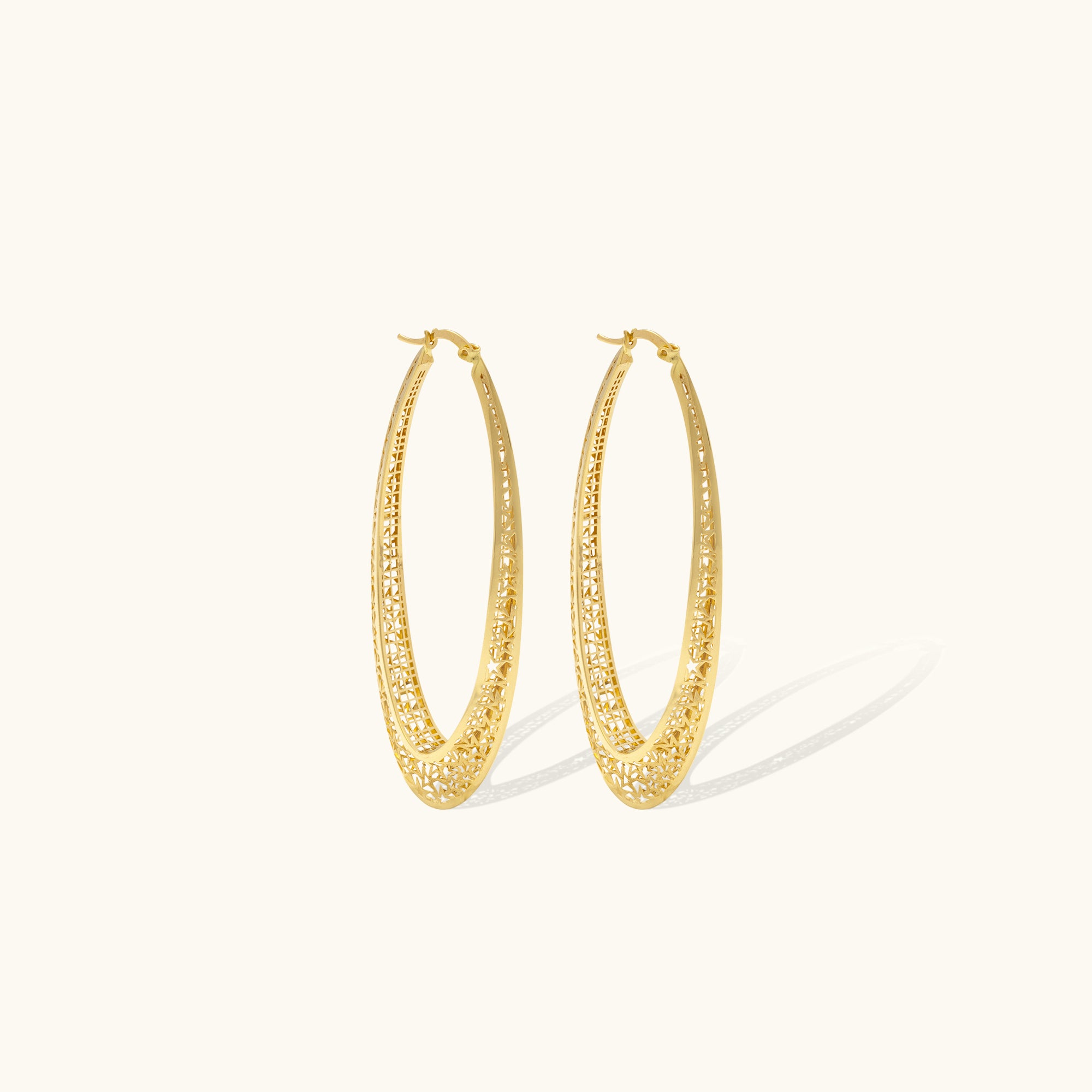 Milky Way Big Hoop Gold Earrings