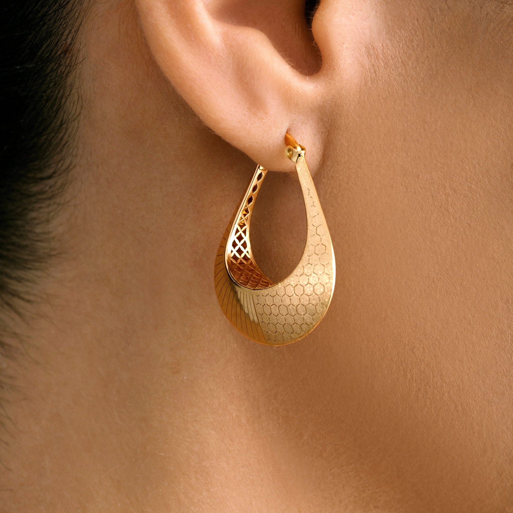 Beehive Harmony Hoop Earrings