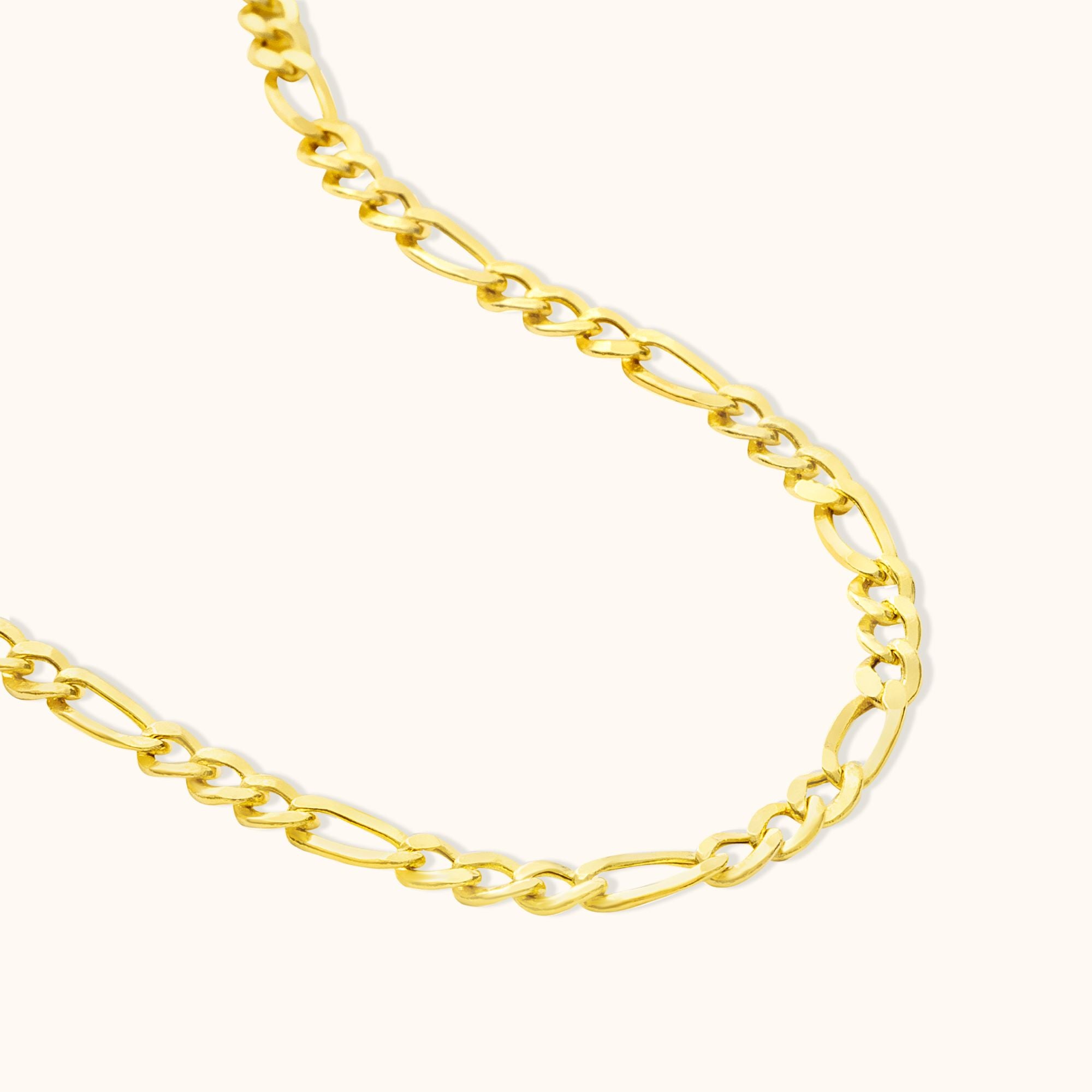 Figaro Link Chain Gold Necklace for Women