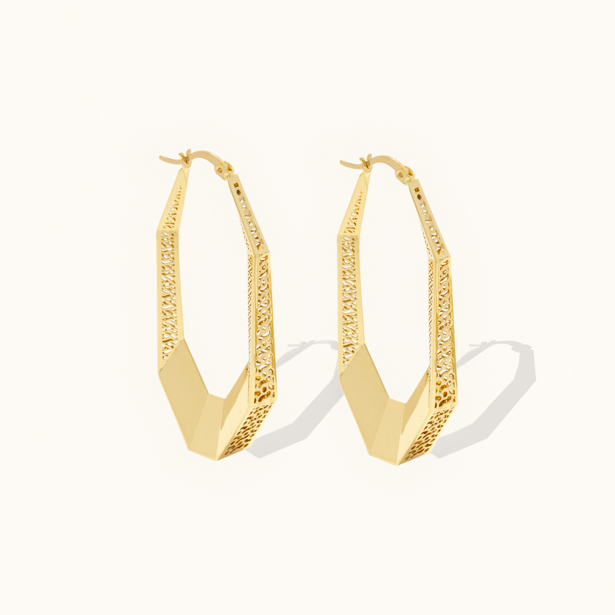 Golden Flame Hoop Earrings