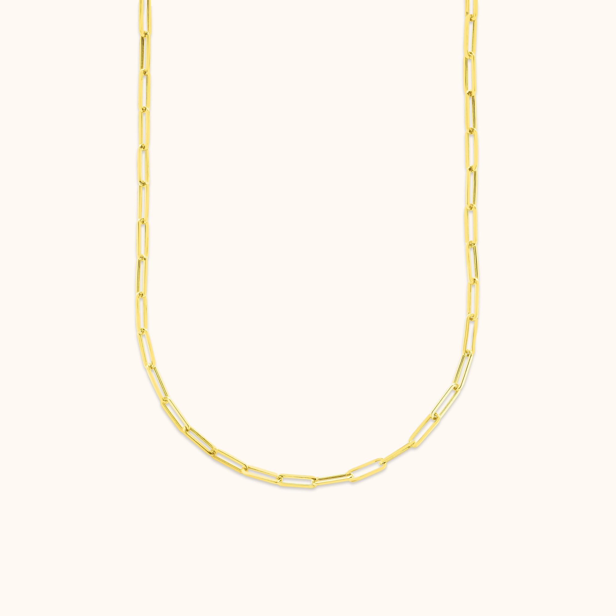 Paperclip Chain Gold Necklace