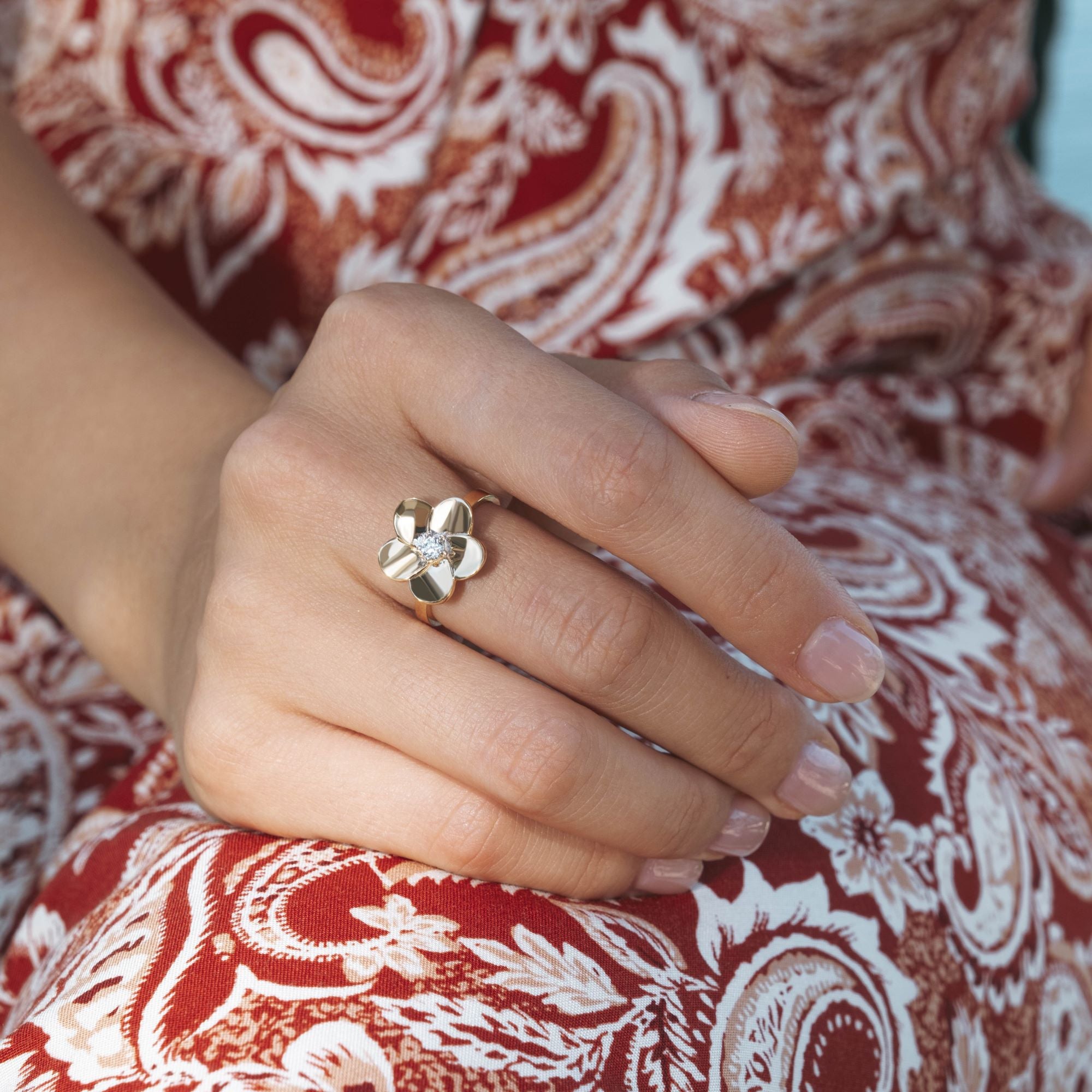 Golden Blossom Gemstone Ring