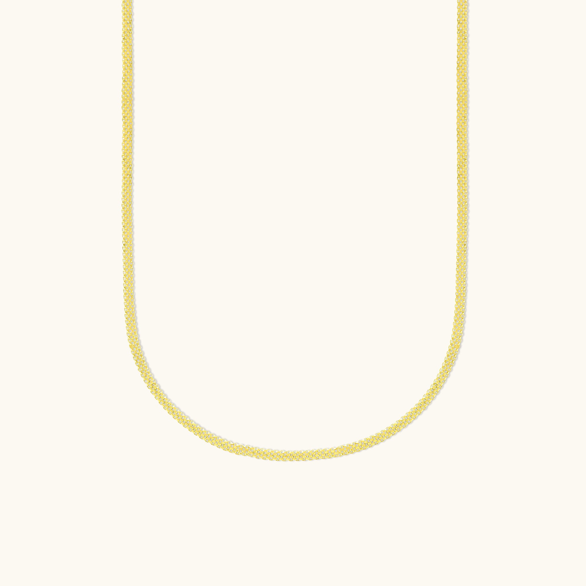 Thin Popcorn Link Chain Gold Necklace