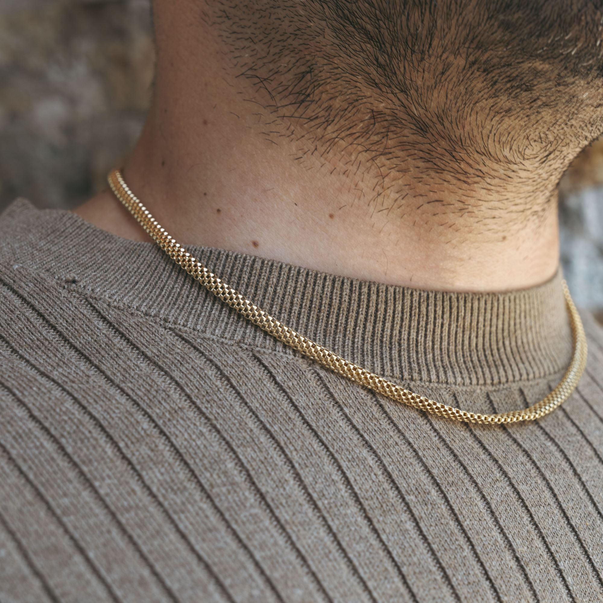 Thick Popcorn Link Chain Necklace