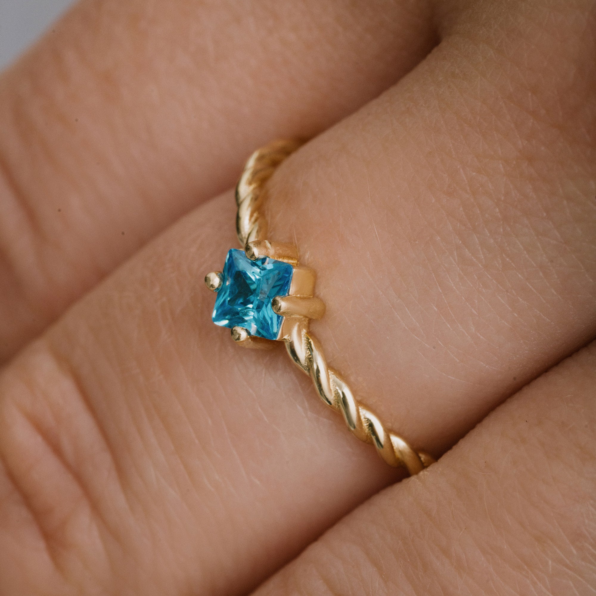 Blue Ocean Topaz Gemstone Ring