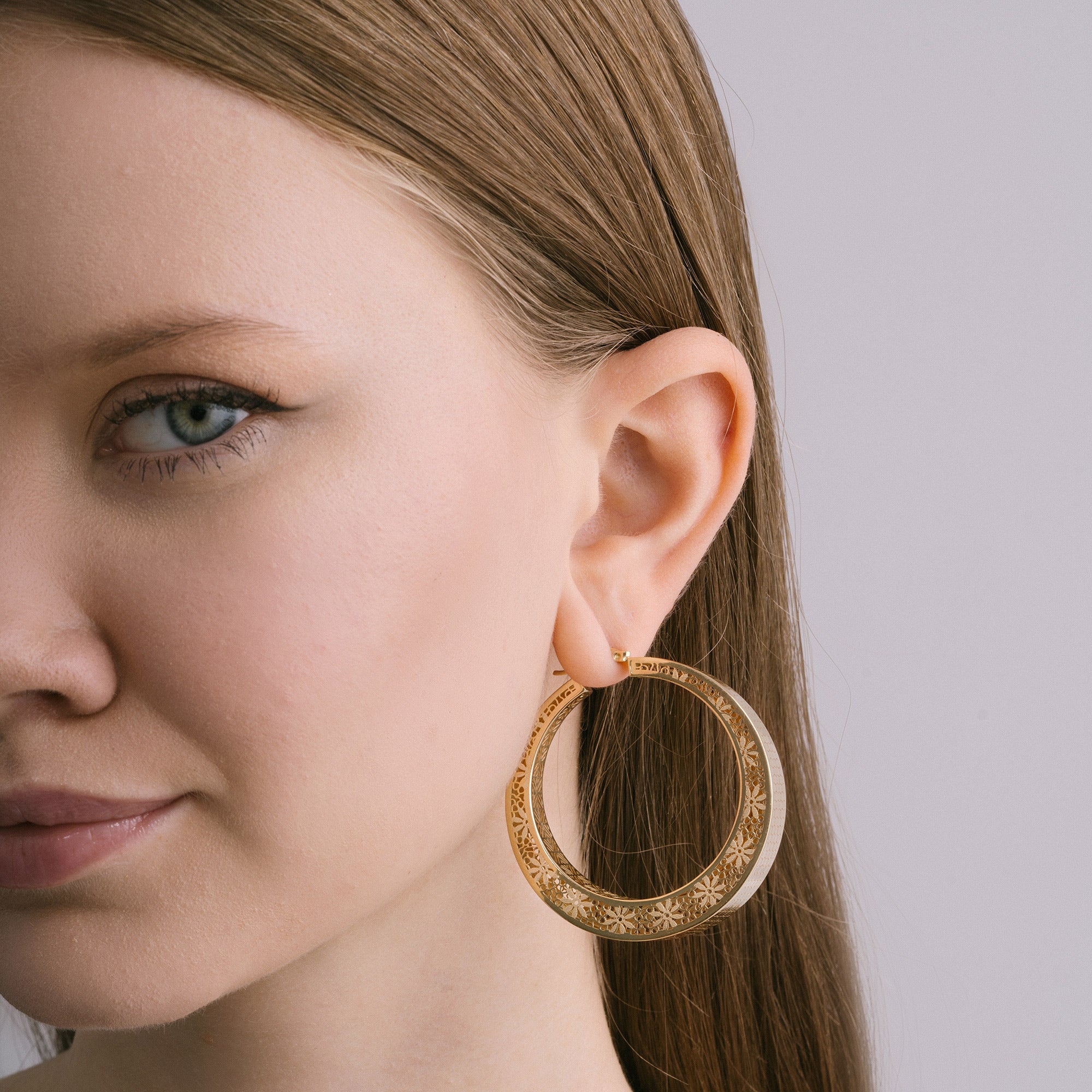 Floral Hoop Earrings