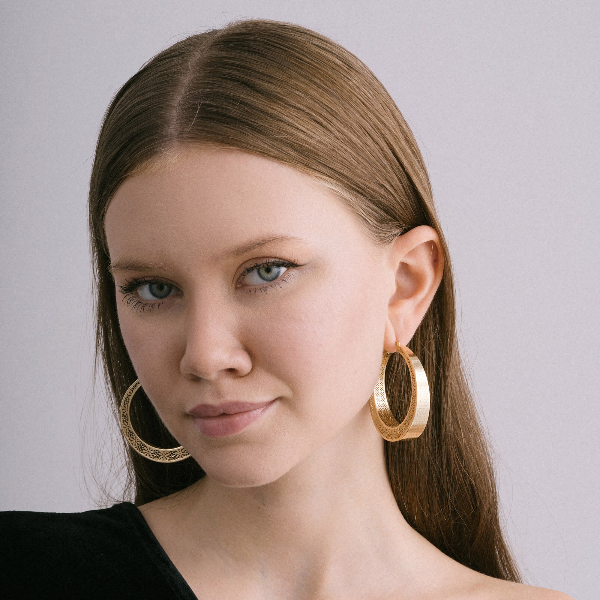 Floral Hoop Earrings for Women