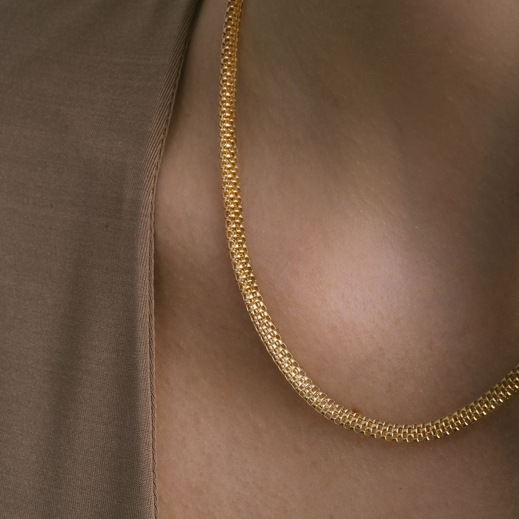 Thick Popcorn Link Chain Necklace