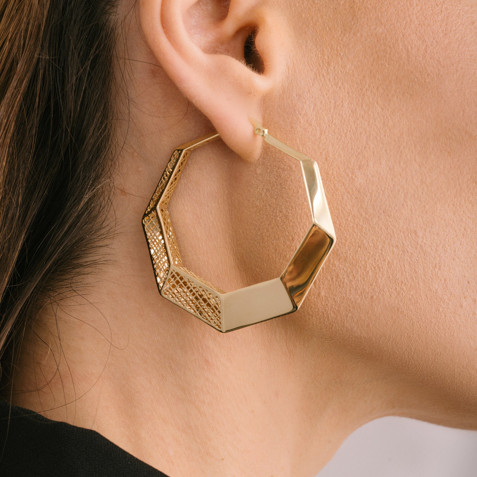 Angular Big Hoop Earrings