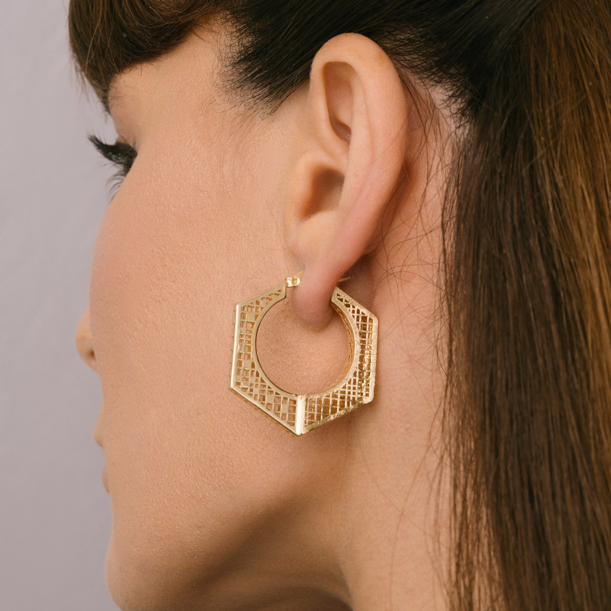 Geometric Edge Hoop Earrings